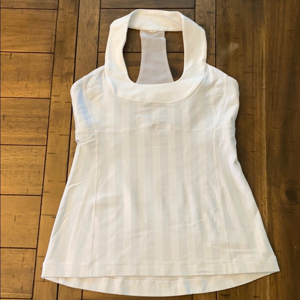 White/Grey Stripe Tank